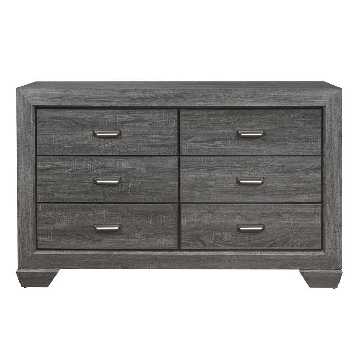 Beechnut 6 Drawer Dresser in Gray 1904GY-5 - U&U Home Budget Furniture (Carteret, NJ)