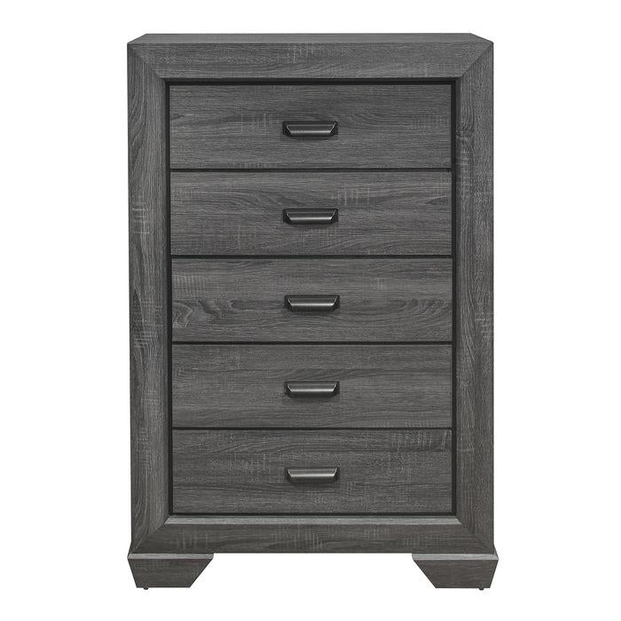 Beechnut 5 Drawer Chest in Gray 1904GY-9 - U&U Home Budget Furniture (Carteret, NJ)