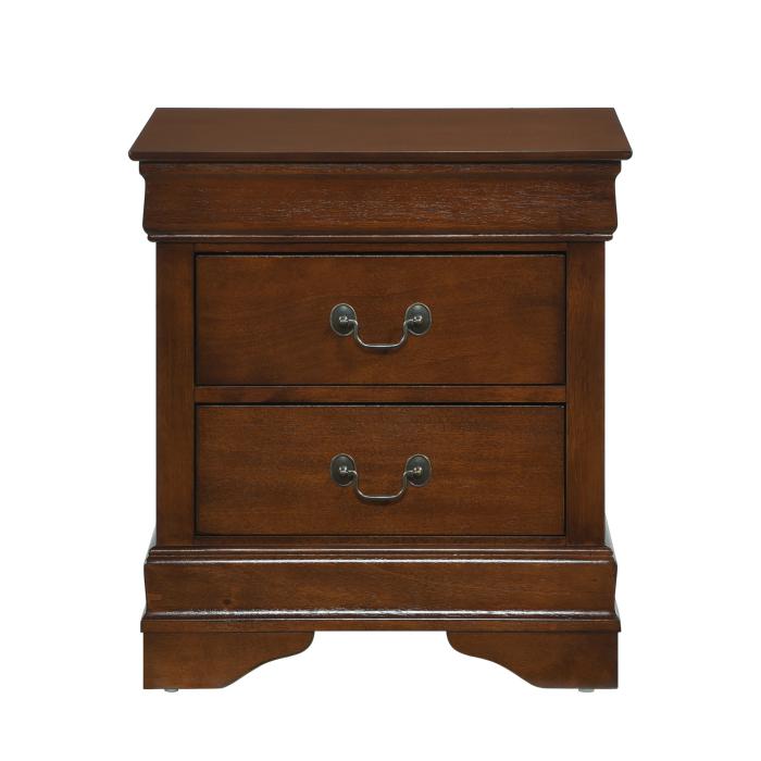 Mayville 2 Drawer Nightstand in Brown Cherry 2147-4 - U&U Home Budget Furniture (Carteret, NJ)