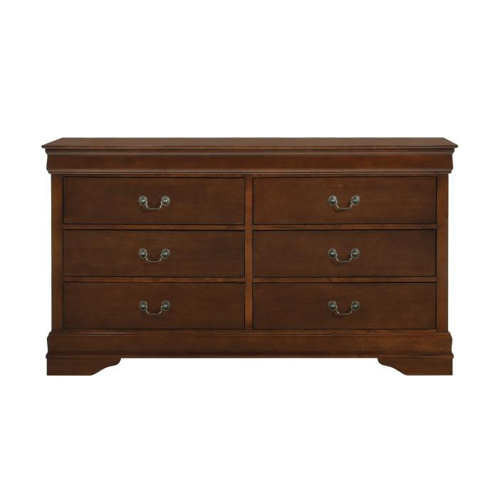 Mayville 6 Drawer Dresser in Brown Cherry 2147-5 - U&U Home Budget Furniture (Carteret, NJ)