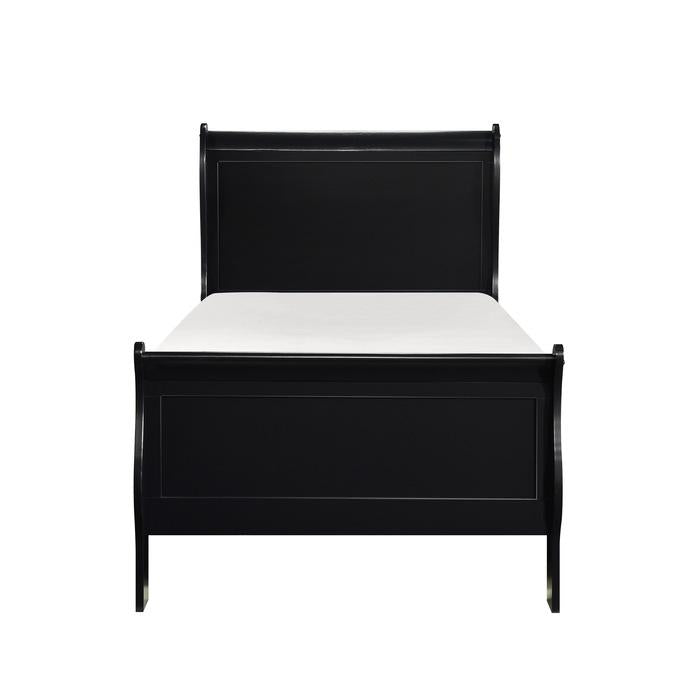Mayville Twin Sleigh Bed in Black - U&U Home Budget Furniture (Carteret, NJ)