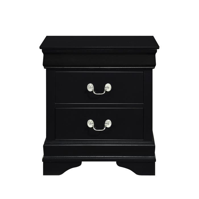 Mayville 2 Drawer Nightstand in Black 2147BK-4 - U&U Home Budget Furniture (Carteret, NJ)