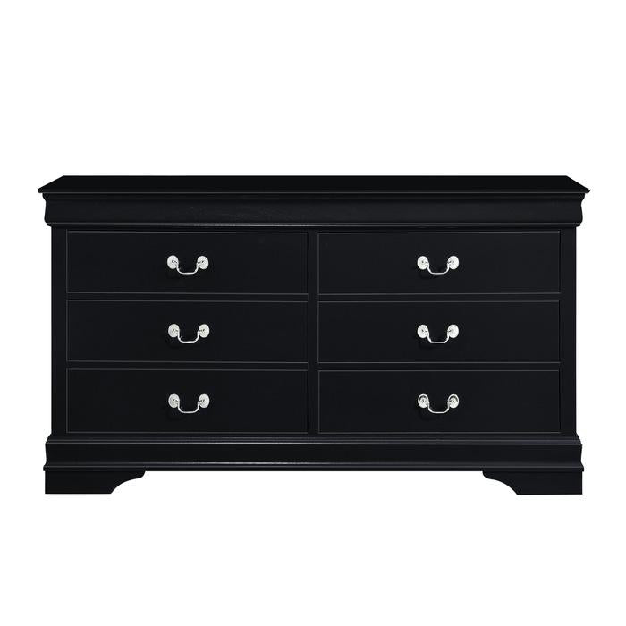 Mayville 6 Drawer Dresser in Black 2147BK-5 - U&U Home Budget Furniture (Carteret, NJ)