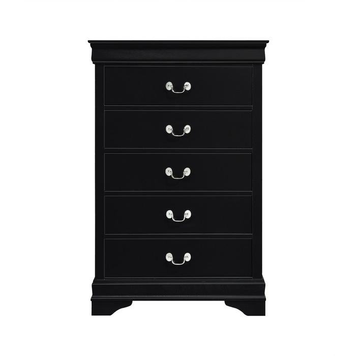 Mayville 5 Drawer Chest in Black 2147BK-9 - U&U Home Budget Furniture (Carteret, NJ)