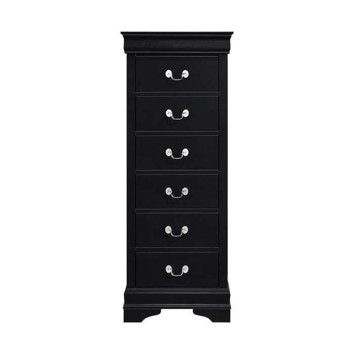 Mayville 6 Drawer Lingerie Chest in Black 2147BK-12 - U&U Home Budget Furniture (Carteret, NJ)