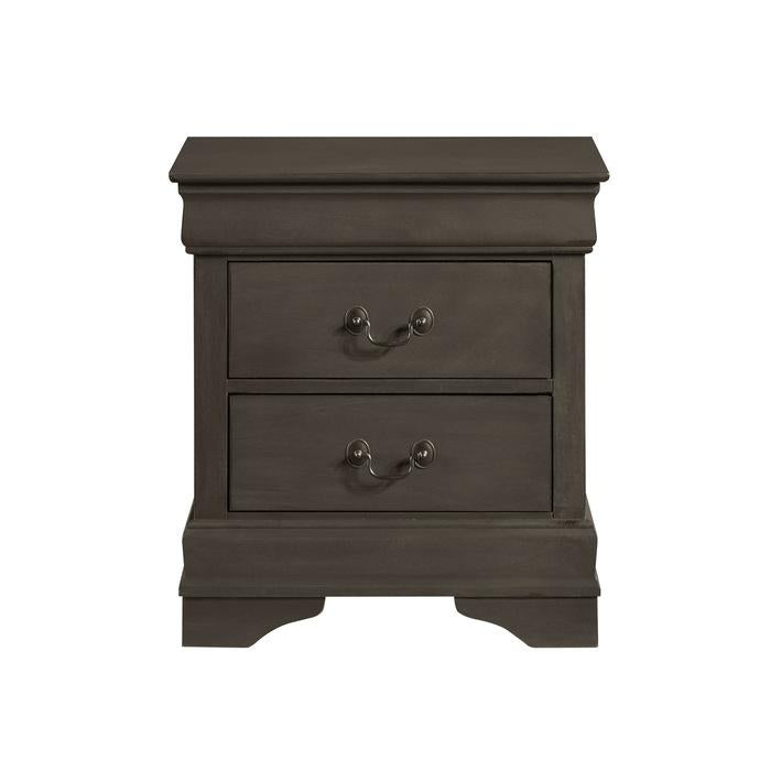 Mayville 2 Drawer Nightstand in Gray 2147SG-4 - U&U Home Budget Furniture (Carteret, NJ)