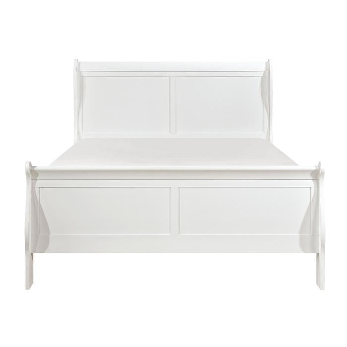 Mayville Full Sleigh Bed in White - U&U Home Budget Furniture (Carteret, NJ)