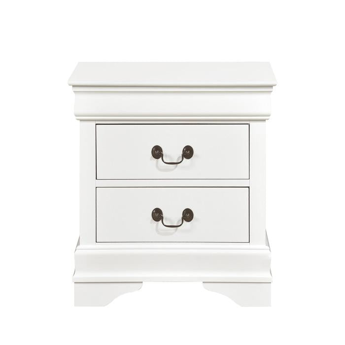 Mayville 2 Drawer Nightstand in White 2147W-4 - U&U Home Budget Furniture (Carteret, NJ)