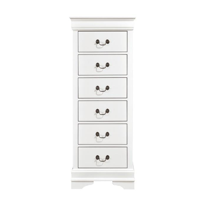 Mayville 6 Drawer Lingerie Chest in White 2147W-12 - U&U Home Budget Furniture (Carteret, NJ)