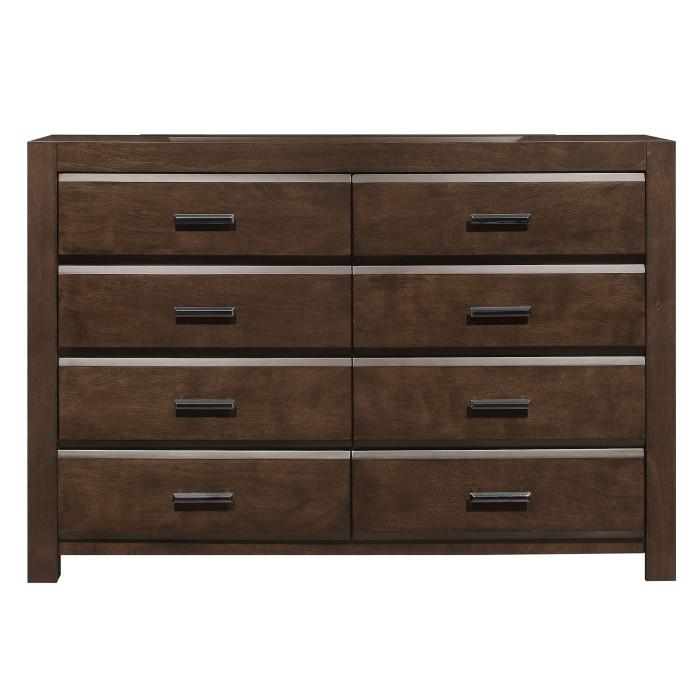 Erwan 8 Drawer Dresser in Dark Walnut 1961-5 - U&U Home Budget Furniture (Carteret, NJ)