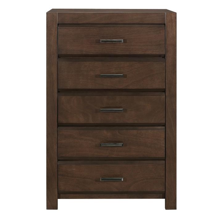 Erwan 5 Drawer Chest in Dark Walnut 1961-9 - U&U Home Budget Furniture (Carteret, NJ)