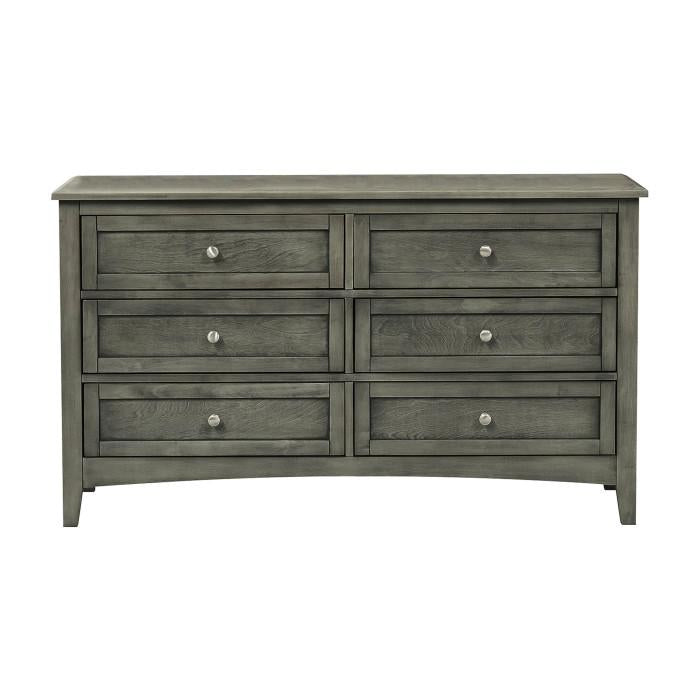 Garcia 6 Drawer Dresser in Gray 2046-5 - U&U Home Budget Furniture (Carteret, NJ)