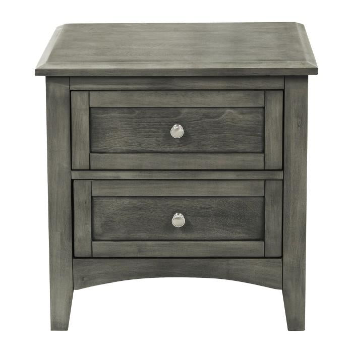 Garcia 2 Drawer Nightstand in Gray 2046-4 - U&U Home Budget Furniture (Carteret, NJ)