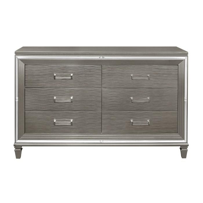 Tamsin Dresser in Silver Grey Metallic 1616-5 - U&U Home Budget Furniture (Carteret, NJ)