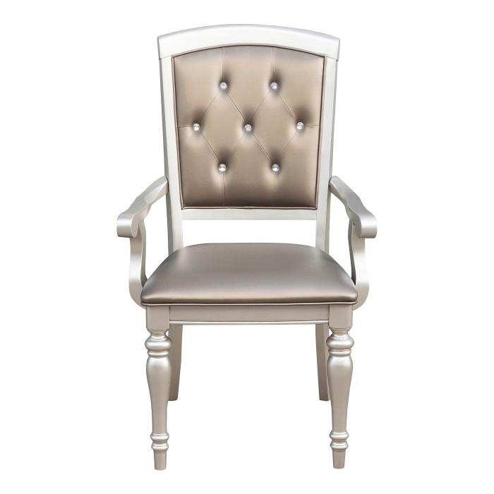Orsina Arm Chair in Silver (Set of 2) - U&U Home Budget Furniture (Carteret, NJ)