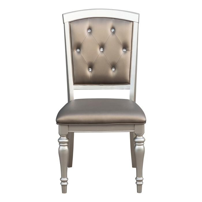 Orsina Side Chair in Silver (Set of 2) - U&U Home Budget Furniture (Carteret, NJ)