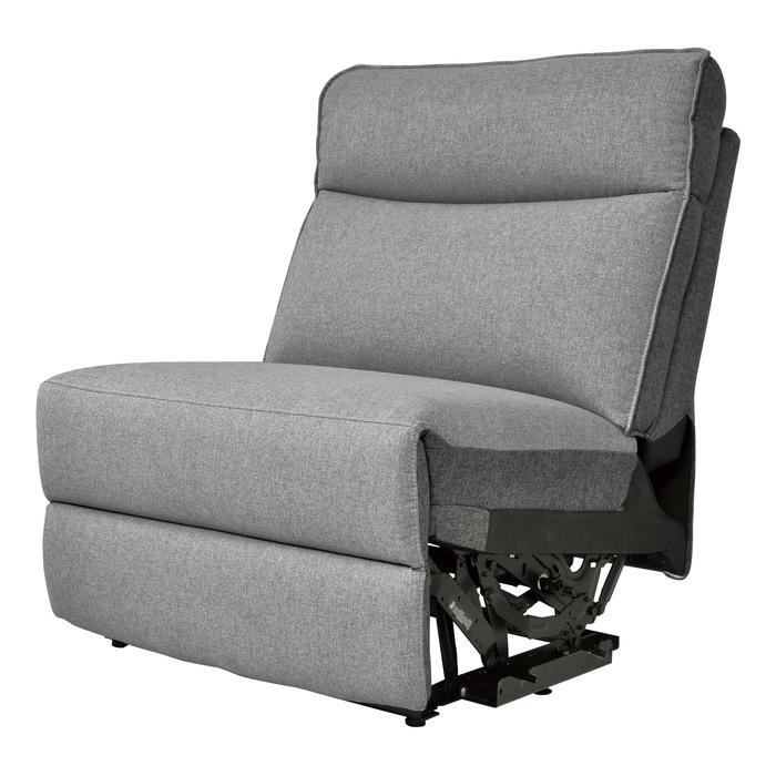 Maroni Power Armless Reclining Chair in Dark Gray/Light Gray 8259-ARPW - U&U Home Budget Furniture (Carteret, NJ)