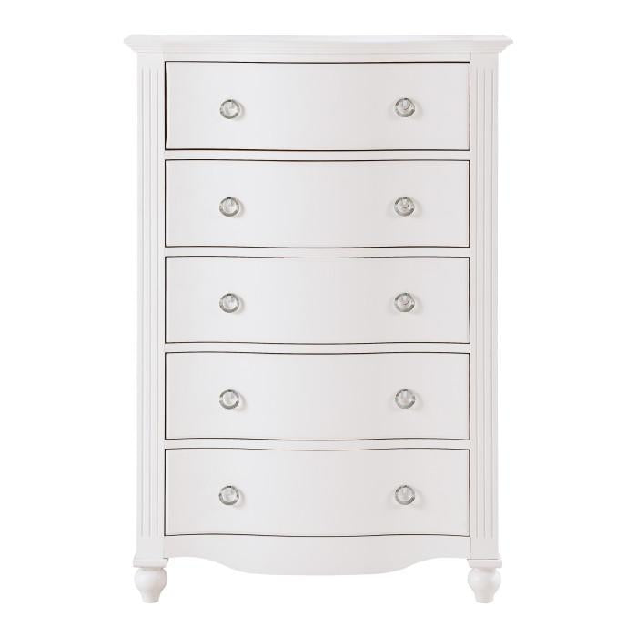 Meghan 5 Drawer Chest in White 2058WH-9 - U&U Home Budget Furniture (Carteret, NJ)