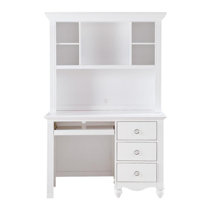 Meghan Writing Hutch/ Desk Set in White 2058WH-14* - U&U Home Budget Furniture (Carteret, NJ)
