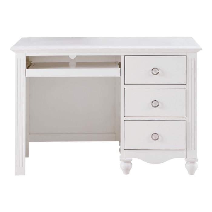 Meghan 3 Drawer Writing Desk in White 2058WH-15 - U&U Home Budget Furniture (Carteret, NJ)