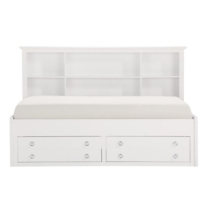Meghan Twin Lounge Storage Bed in White 2058WHPRT-1* - U&U Home Budget Furniture (Carteret, NJ)