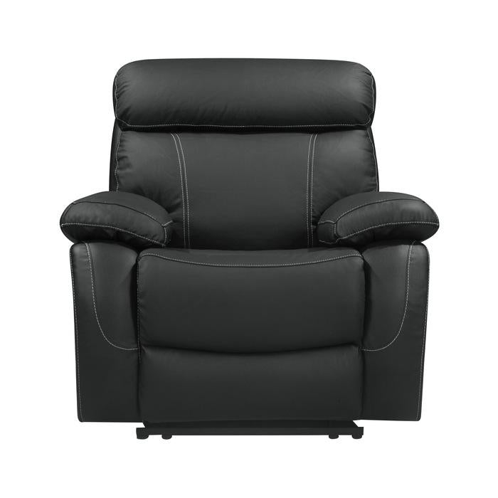 Pendu Reclining Chair in Black 8326BLK-1 - U&U Home Budget Furniture (Carteret, NJ)
