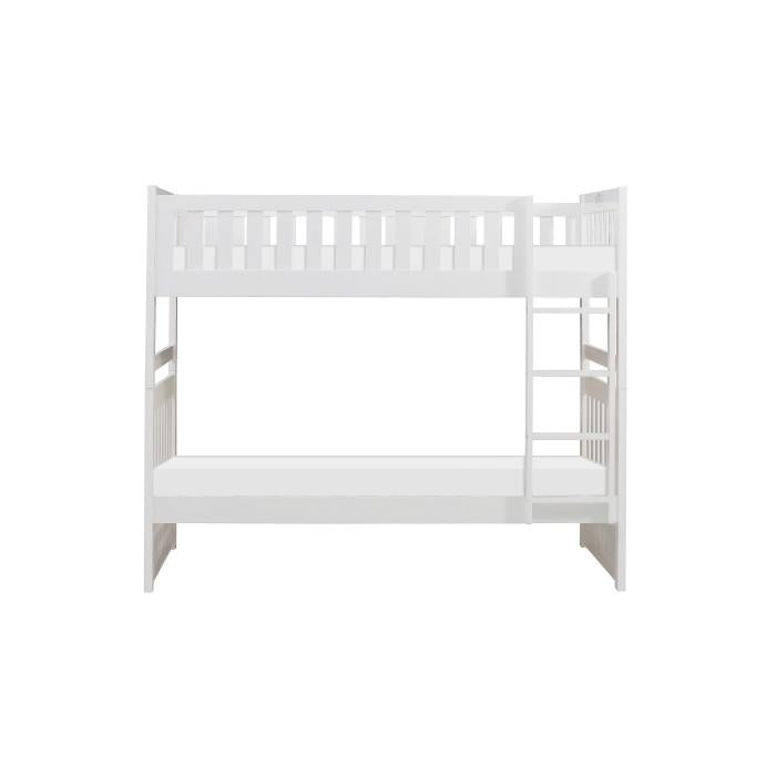 Galen Twin/Twin Bunk Bed in White B2053W-1* - U&U Home Budget Furniture (Carteret, NJ)