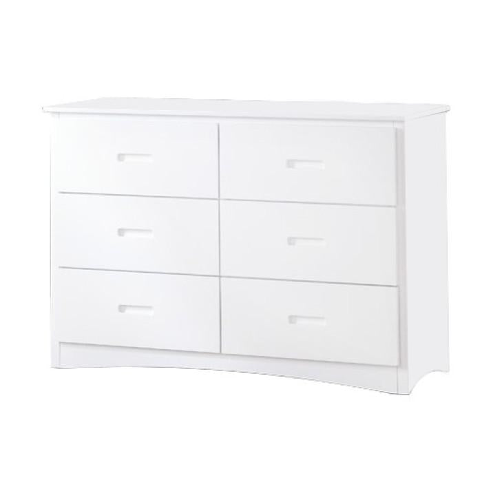Galen 6 Drawer Dresser in White B2053W-5 - U&U Home Budget Furniture (Carteret, NJ)