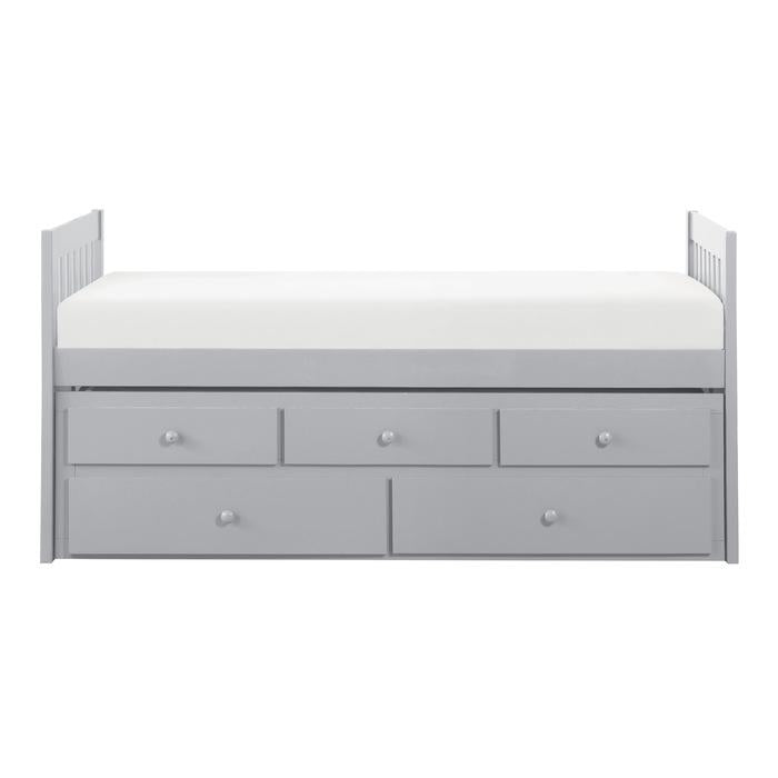 Orion Twin/Twin Trundle Bed w/ 2 Storage in Gray B2063PR-1* - U&U Home Budget Furniture (Carteret, NJ)