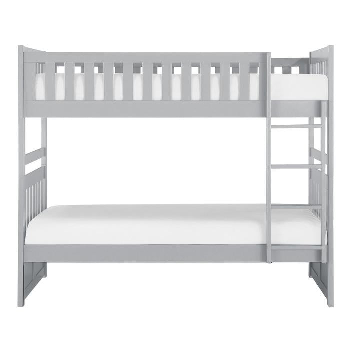 Orion Twin/Twin Bunk Bed in Gray B2063-1* - U&U Home Budget Furniture (Carteret, NJ)