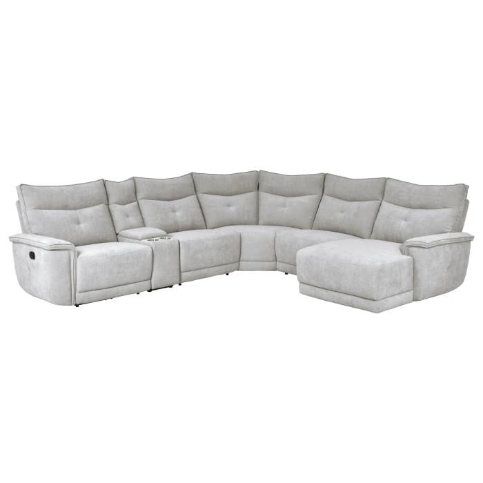 Tesoro 6pc Sectional w/ Right Chaise in Mist Gray - U&U Home Budget Furniture (Carteret, NJ)