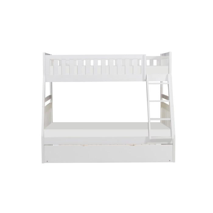 Galen Twin/Full Bunk Bed w/ Twin Trundle in White B2053TFW-1*R - U&U Home Budget Furniture (Carteret, NJ)