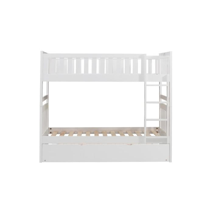 Galen Twin/Twin Bunk Bed w/ Twin Trundle in White B2053W-1*R - U&U Home Budget Furniture (Carteret, NJ)