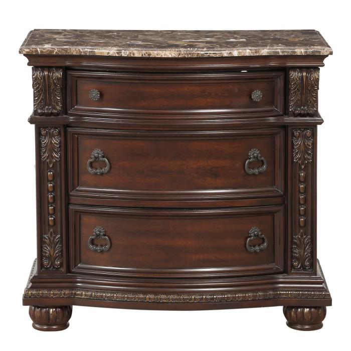 Cavalier Nightstand in Dark Cherry 1757-4 - U&U Home Budget Furniture (Carteret, NJ)