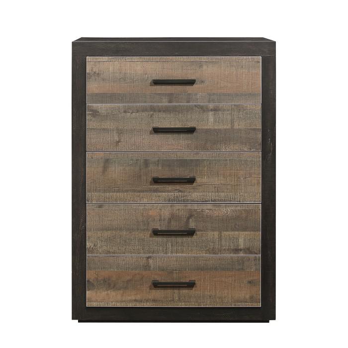Miter Chest in Rustin Mahogany & Dark Ebony 1762-9 - U&U Home Budget Furniture (Carteret, NJ)