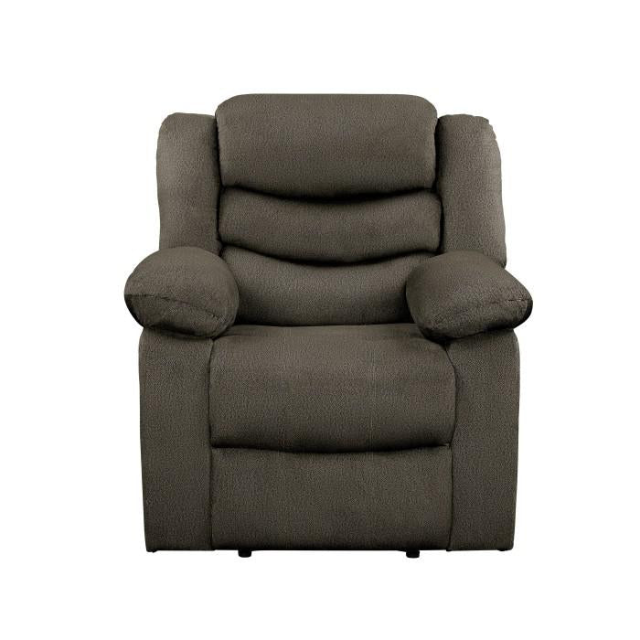 Discus Double Reclining Chair in Brown 9526BR-1 - U&U Home Budget Furniture (Carteret, NJ)