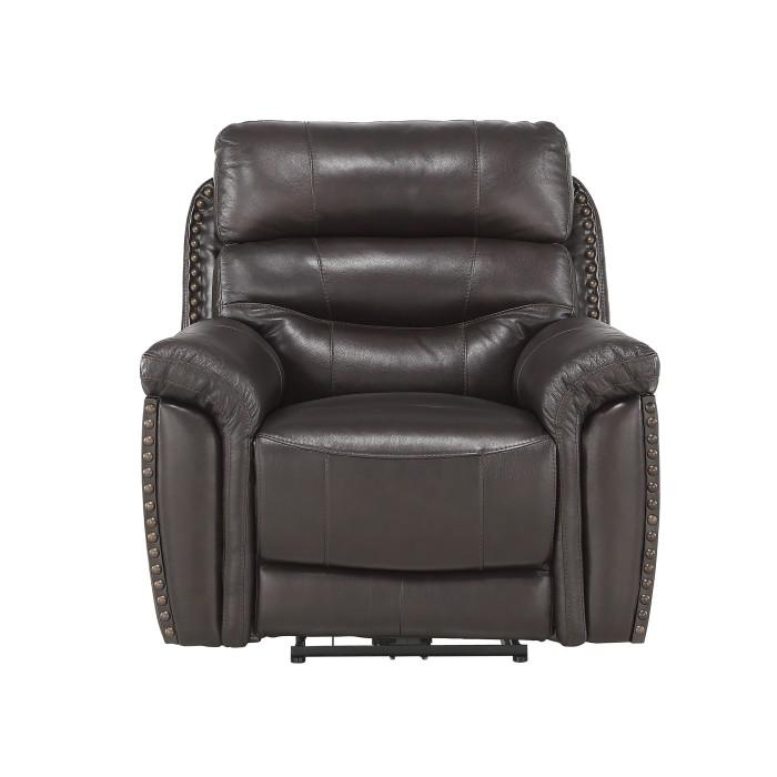 Lance Power Reclining Chair with Power Headrest and USB Port in Brown - U&U Home Budget Furniture (Carteret, NJ)