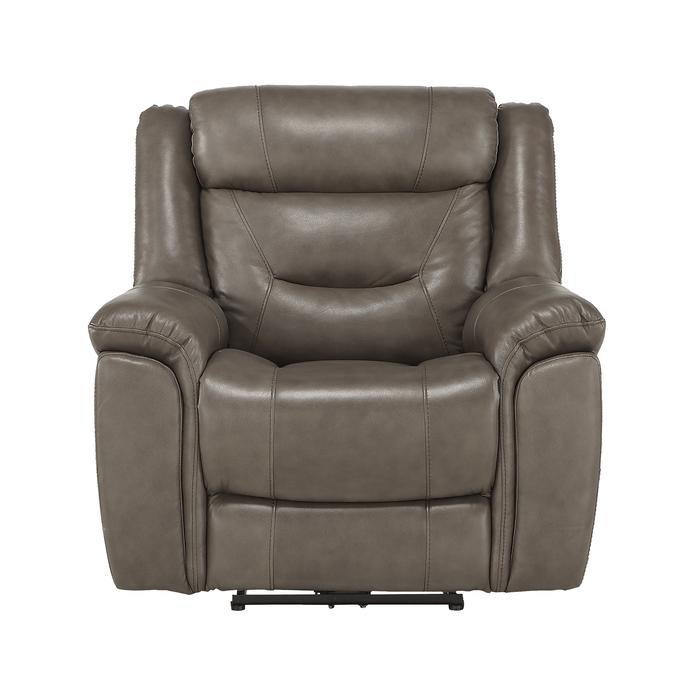Danio Power Double Reclining Chair with Power Headrests in Brownish Gray 9528BRG-1PWH - U&U Home Budget Furniture (Carteret, NJ)