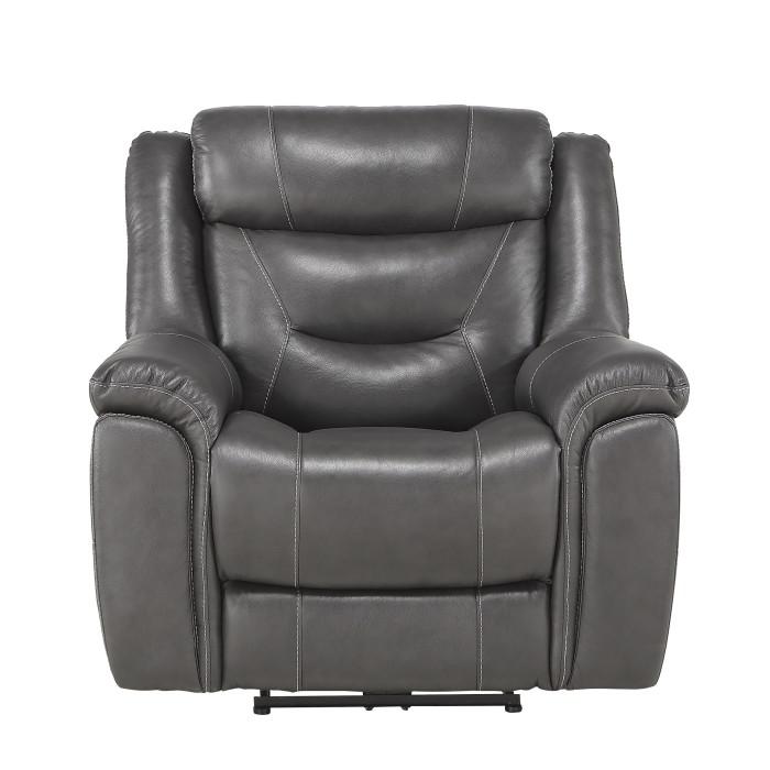 Danio Power Double Reclining Chair with Power Headrests in Dark Gray 9528DGY-1PWH - U&U Home Budget Furniture (Carteret, NJ)
