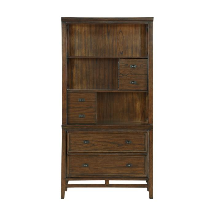 Frazier Bookcase in Brown Cherry 1649-18 - U&U Home Budget Furniture (Carteret, NJ)