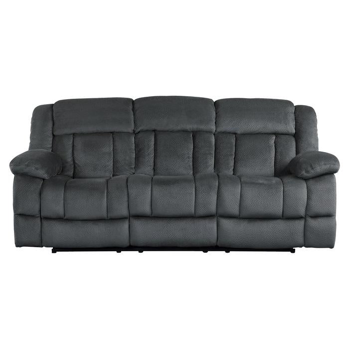 Laurelton Double Reclining Sofa in Charcoal 9636CC-3 - U&U Home Budget Furniture (Carteret, NJ)