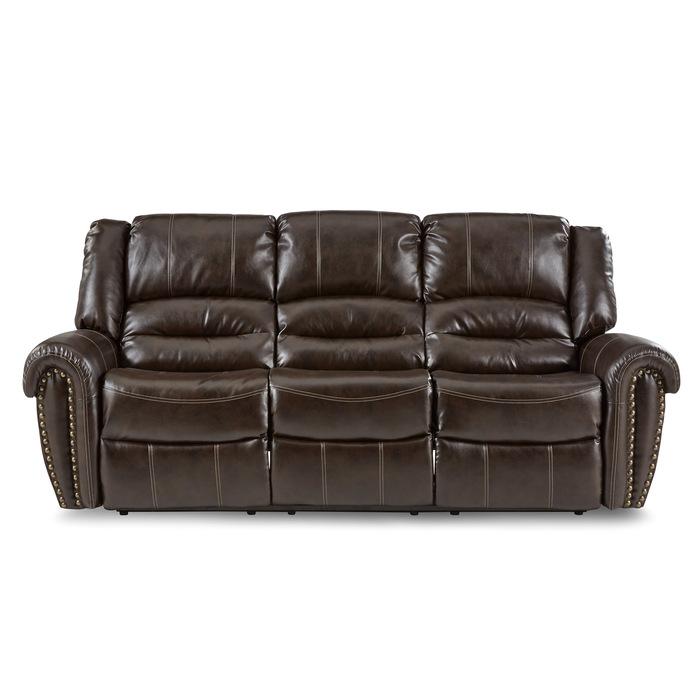 Center Hill Double Reclining Sofa in Dark Brown 9668BRW-3 - U&U Home Budget Furniture (Carteret, NJ)