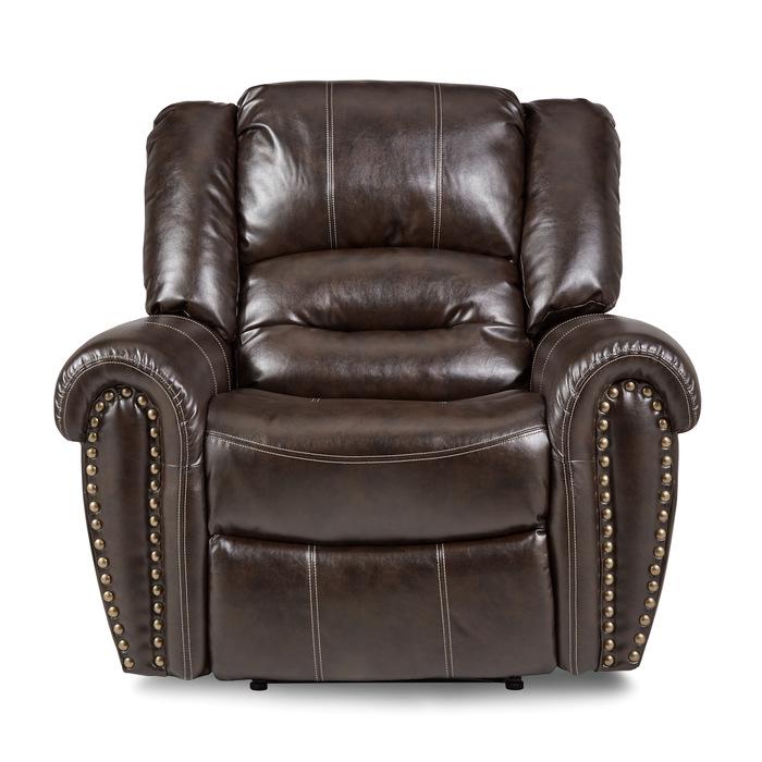 Center Hill Glider Reclining Chair in Dark Brown 9668BRW-1 - U&U Home Budget Furniture (Carteret, NJ)