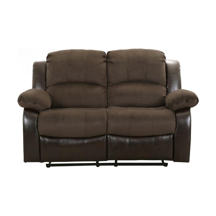 Granley Double Reclining Loveseat in Chocolate 9700FCP-2 - U&U Home Budget Furniture (Carteret, NJ)