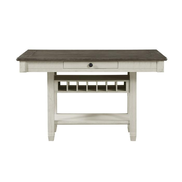 Granby Counter Height Dining Table in White & Brown 5627NW-36* - U&U Home Budget Furniture (Carteret, NJ)