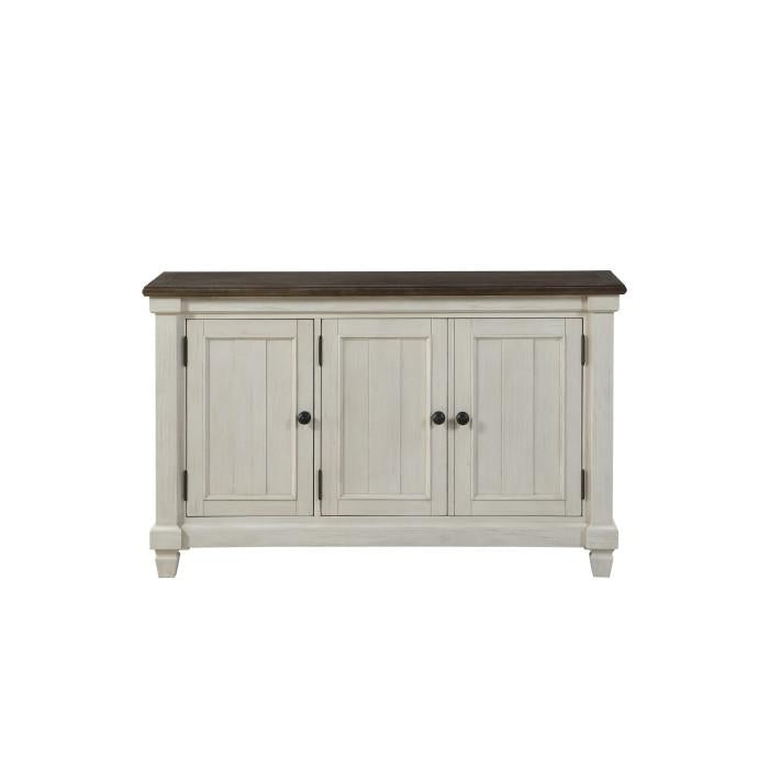 Granby Server in White & Brown 5627NW-40 - U&U Home Budget Furniture (Carteret, NJ)