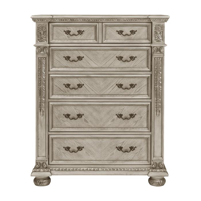 Catalonia Chest in Platinum Gold 1824PG-9 - U&U Home Budget Furniture (Carteret, NJ)