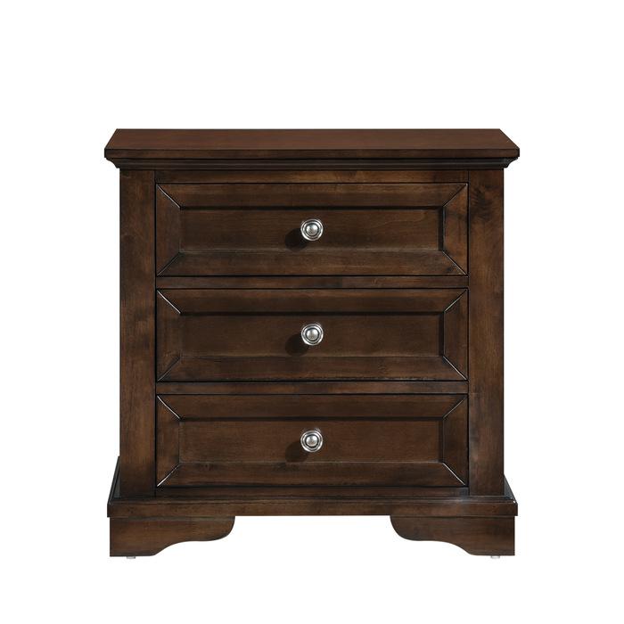 Eunice Nightstand in Espresso 1844DC-4 - U&U Home Budget Furniture (Carteret, NJ)
