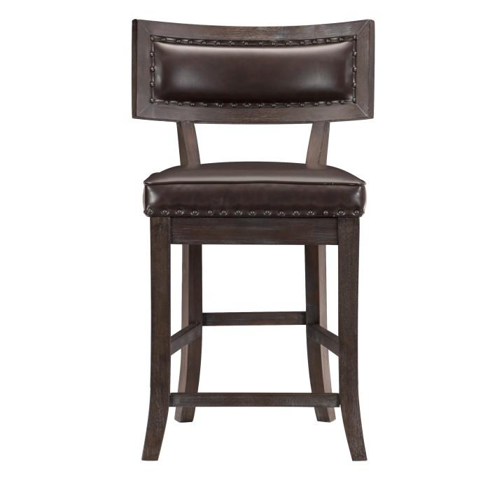 Oxton Counter Hight Chair in Dark Cherry (Set of 2) - U&U Home Budget Furniture (Carteret, NJ)