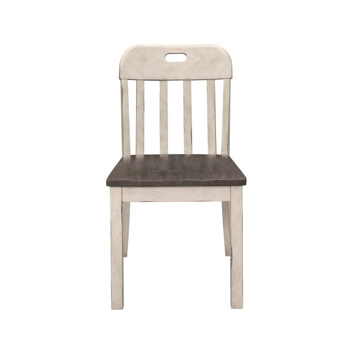 Clover Side Chair in White & Gray (Set of 2) - U&U Home Budget Furniture (Carteret, NJ)